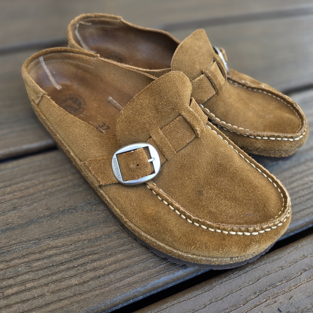 Birkenstock Buckley Suede Tea Clogs Mule Slip-On Sandals Womens Size 37 US 6